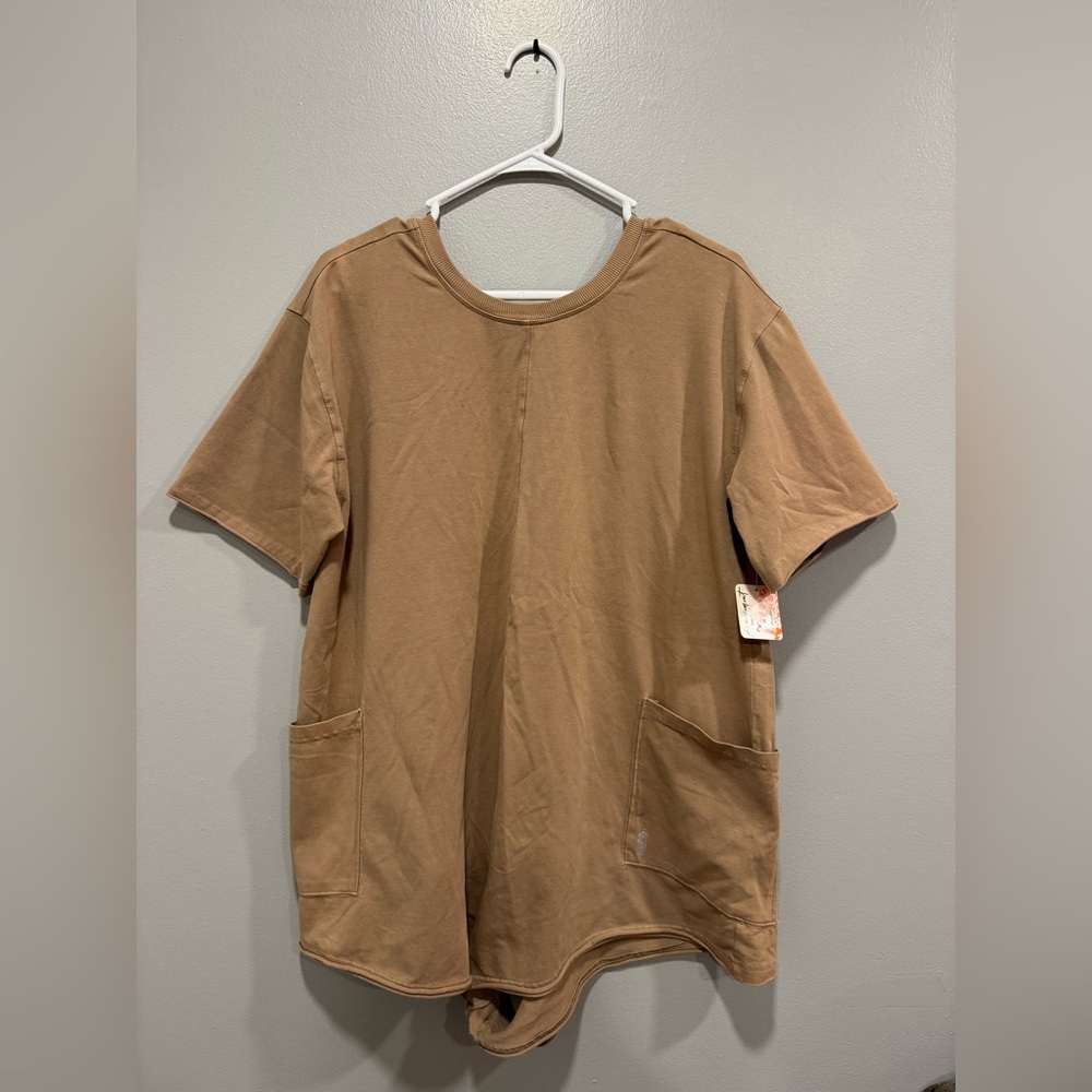NWT Free People Movement Hot Shot Tee Romper in Mocha Latte Size Small
